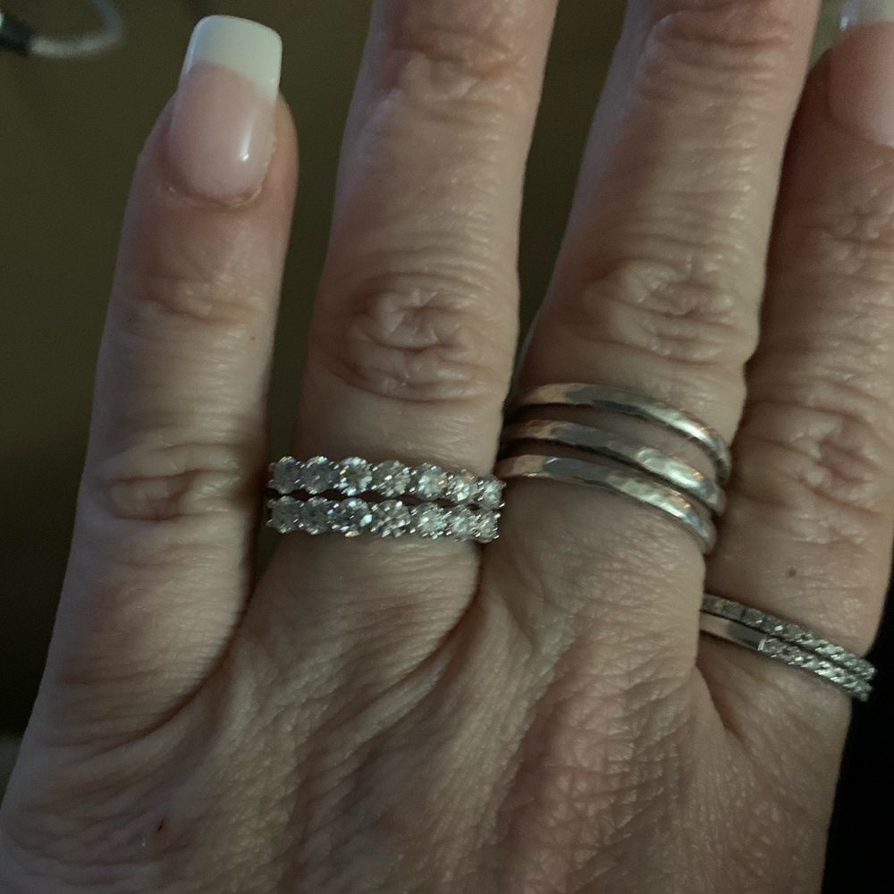 Beautiful 0.7cttw Moissanite Half Eternity Band - Picture 8 of 8